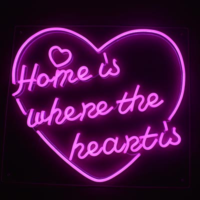 Home mattled neon sign