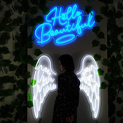 Angel wings neon sign