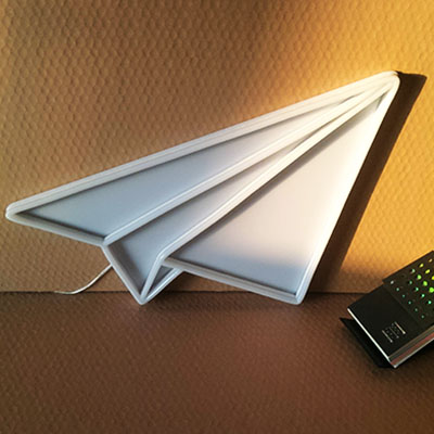 Paper plane neon sign