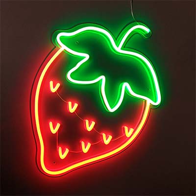 Strawberry neon sign