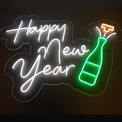 happy new year neon sign